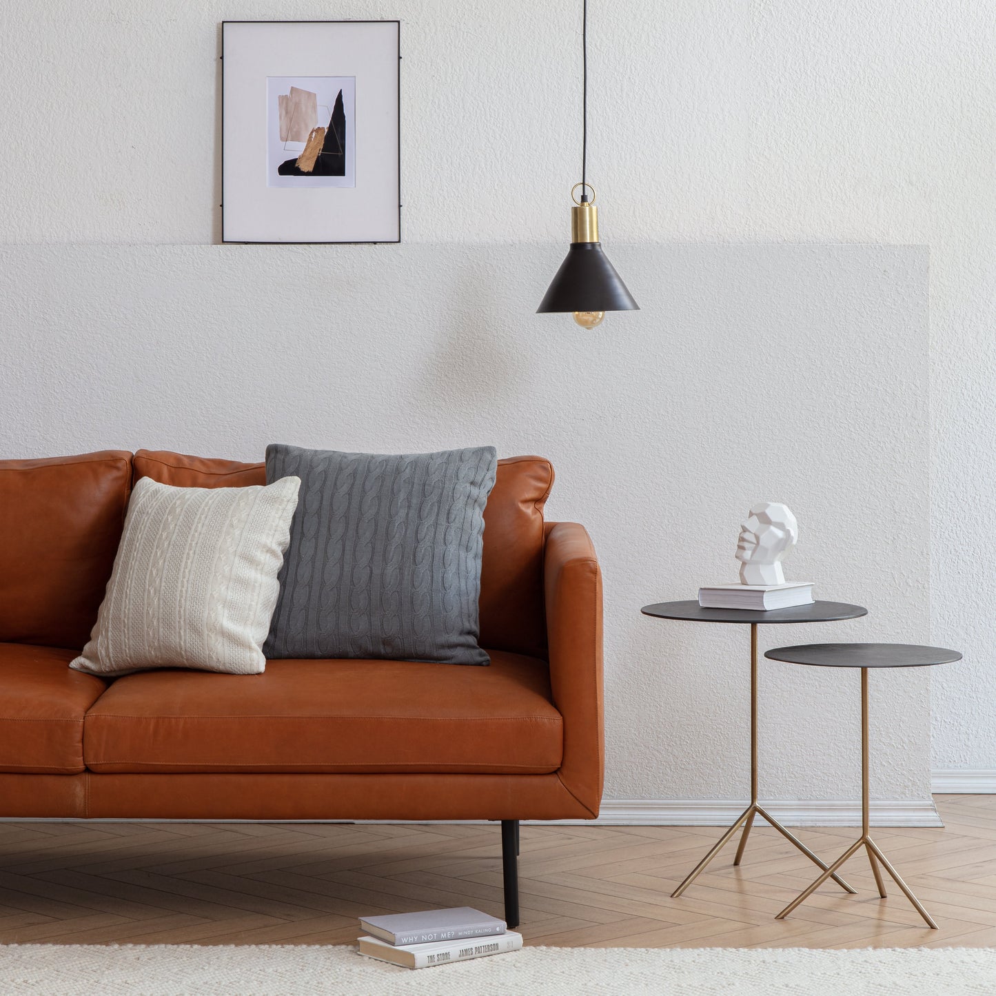 Noelle End Large Table - Black Top